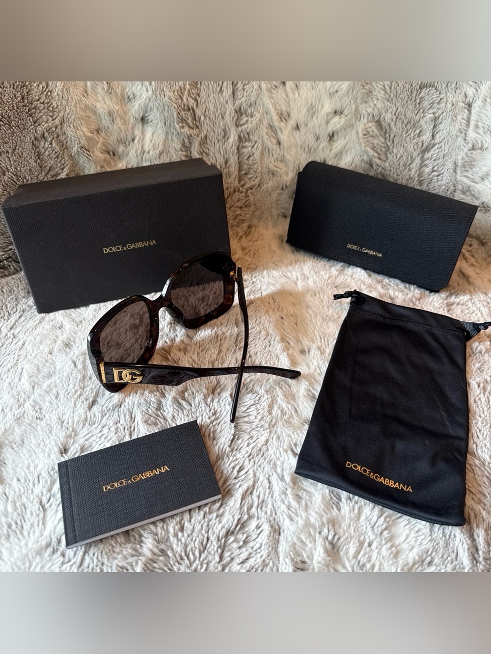Dolce & Gabbana Women's Tortoiseshell Sunglasses with Gold Logo Accents